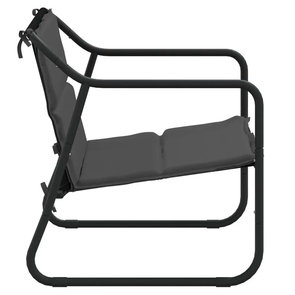 Garden Bench 2-Seater Outdoor Seating Anthracite Steel Frame with Cushion