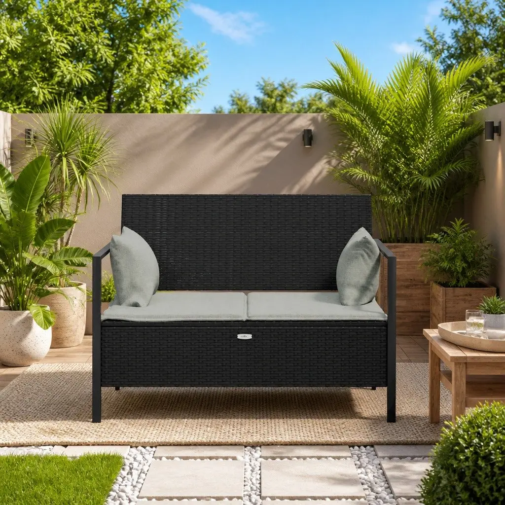 2-Seater Garden Bench with Storage Solutions