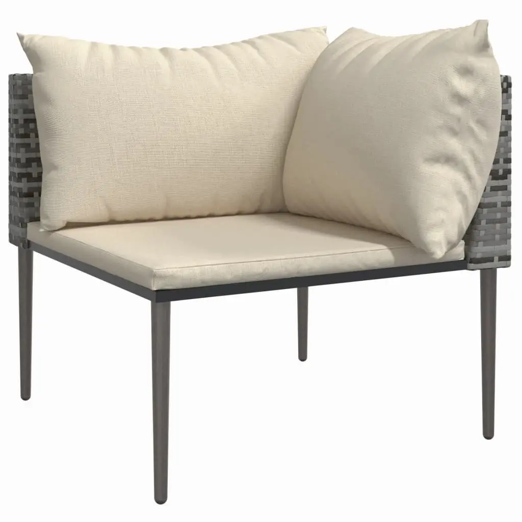 Garden Corner Sofa Outdoor Seating Modular Sectional with Cushions Grey