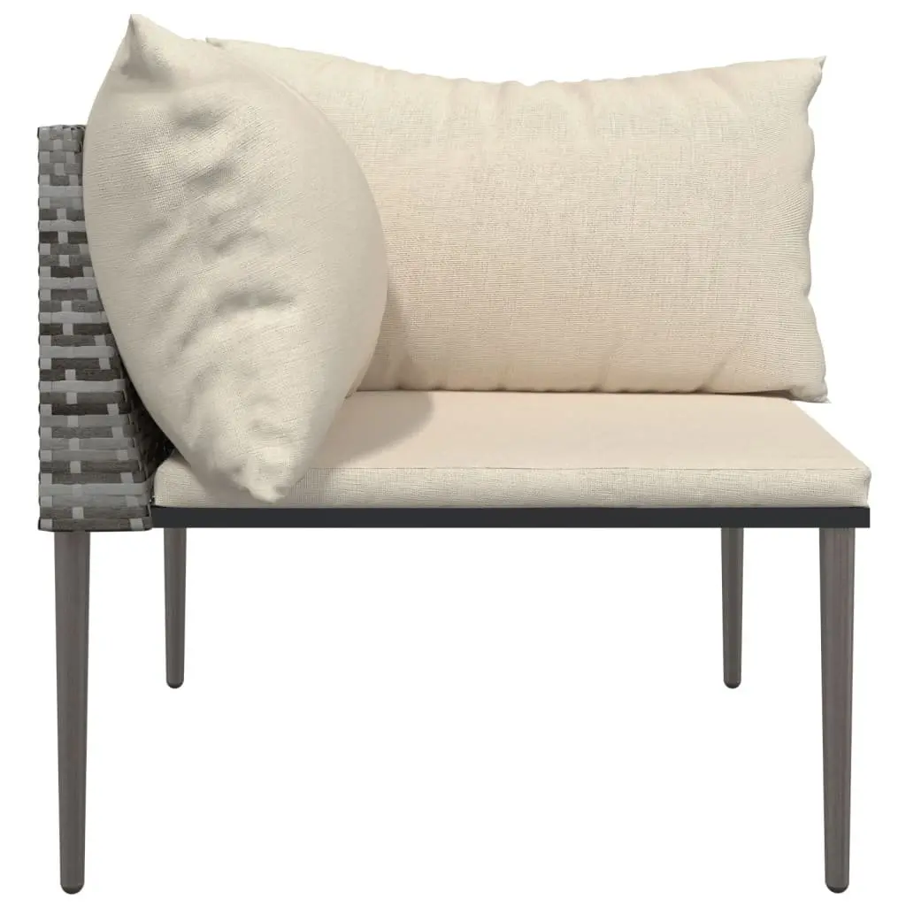 Garden Corner Sofa Outdoor Seating Modular Sectional with Cushions Grey