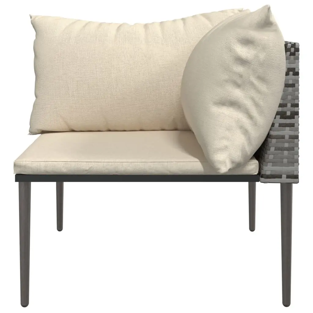 Garden Corner Sofa Outdoor Seating Modular Sectional with Cushions Grey
