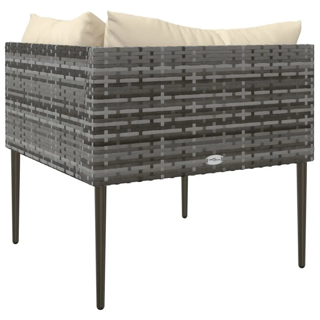 Garden Corner Sofa Outdoor Seating Modular Sectional with Cushions Grey