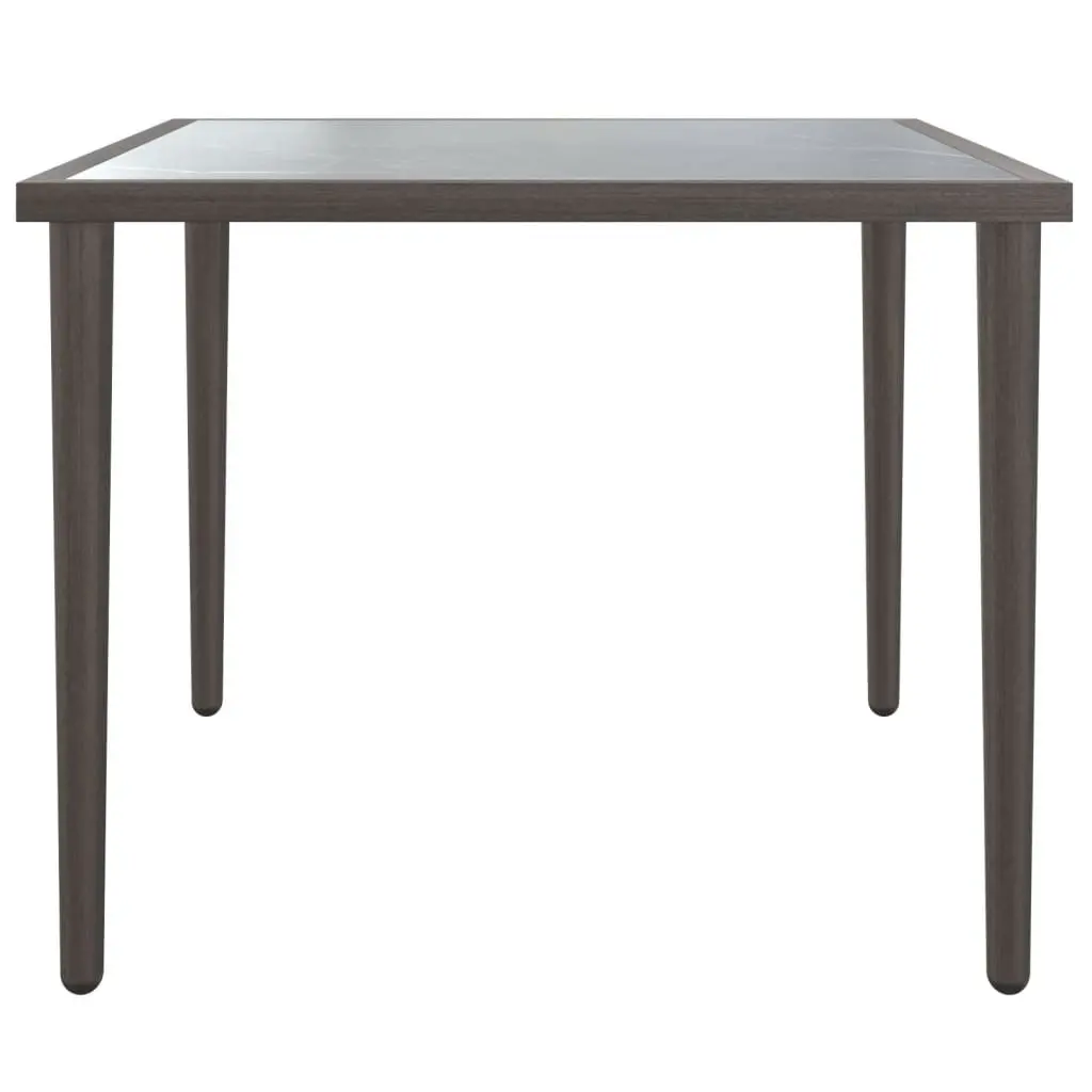 Outdoor Garden Table Grey Steel Frame Patio Furniture Modular Design 48x48x37cm