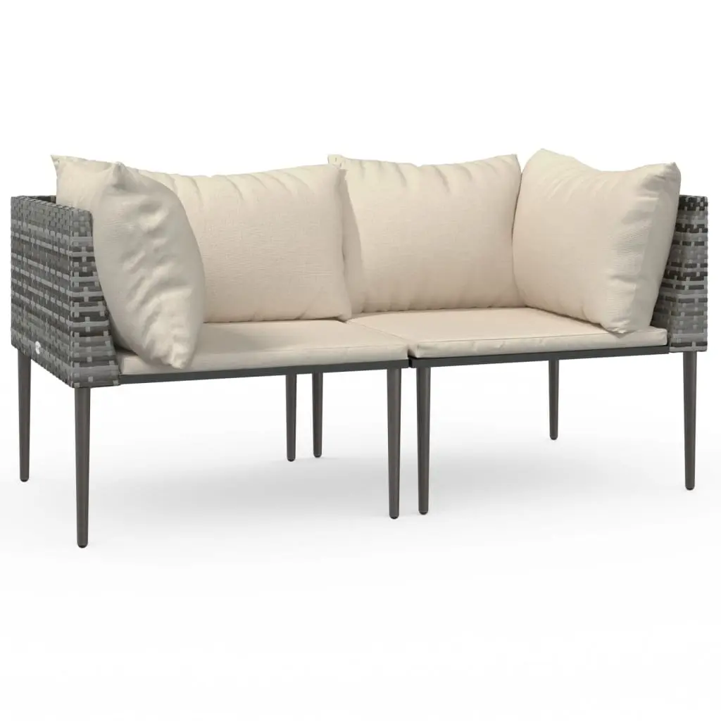 Outdoor Sectional Sofa Corner Set Modular Lounge 2 pcs Grey