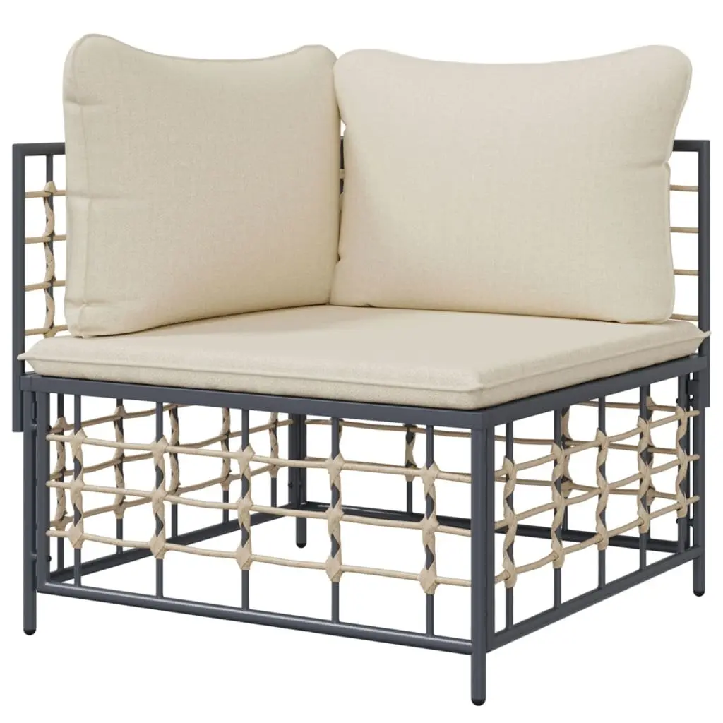 Garden Corner Sofa Outdoor Sectional Rattan Seating with Cushions Modular