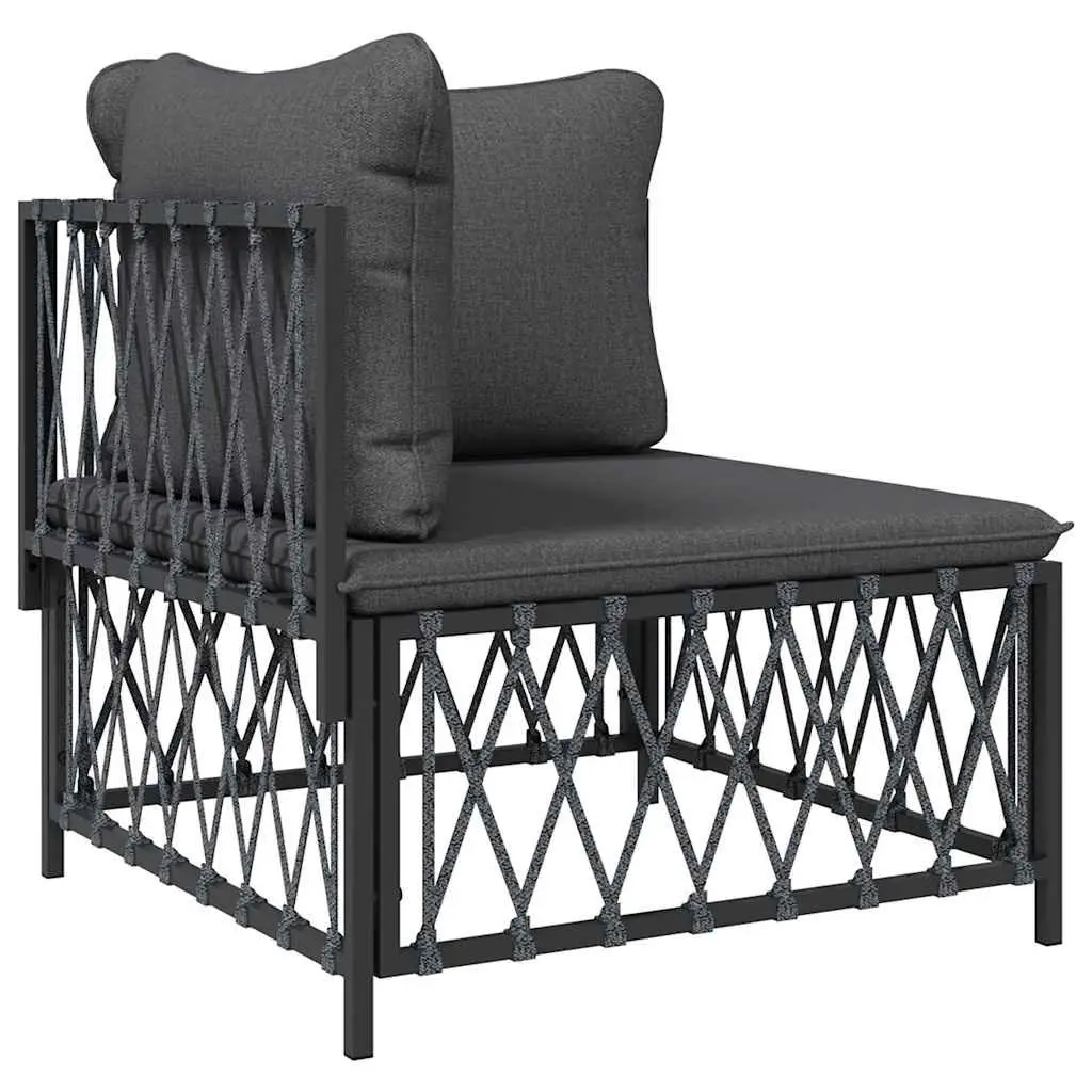 Outdoor Corner Sofa Garden Sectional Seating Anthracite Woven