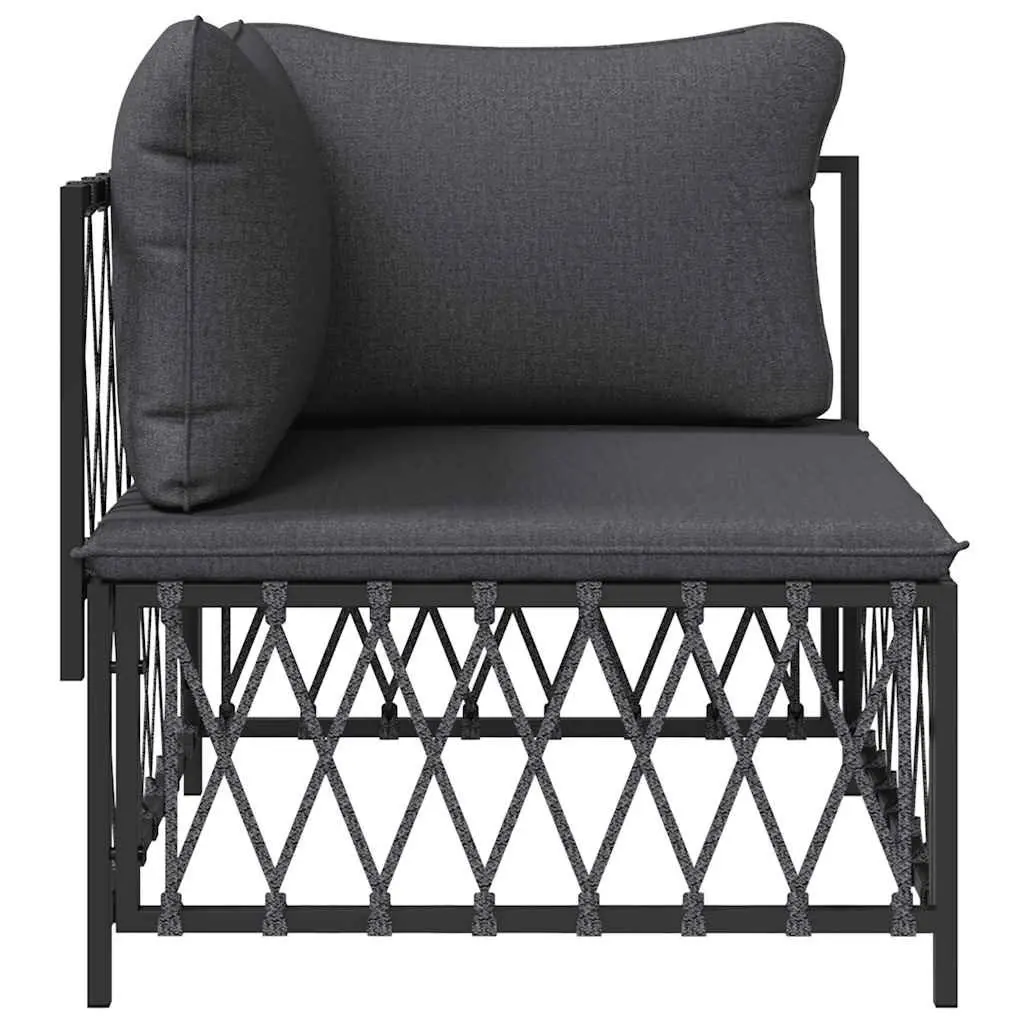Outdoor Corner Sofa Garden Sectional Seating Anthracite Woven