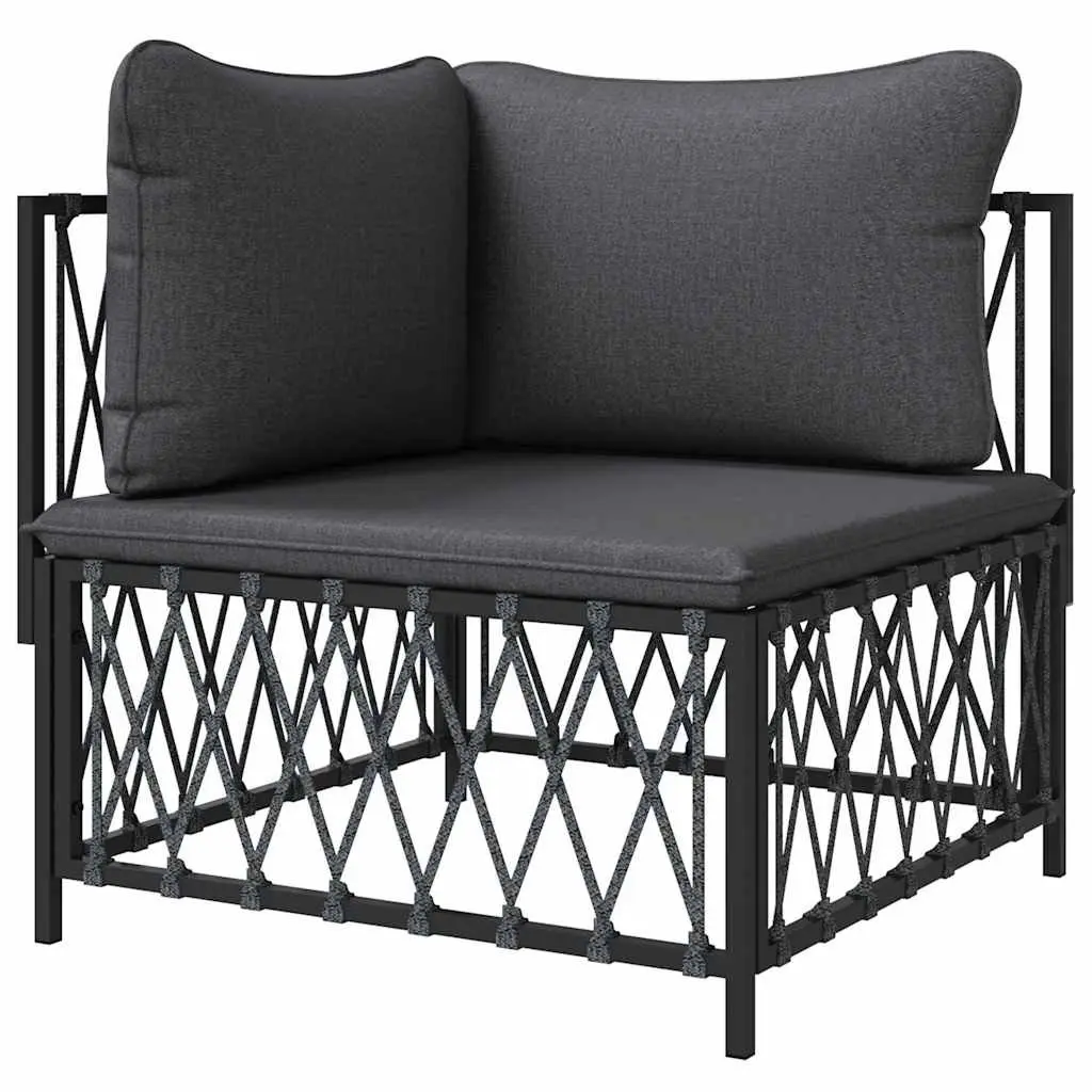 Outdoor Corner Sofa Garden Sectional Seating Anthracite Woven