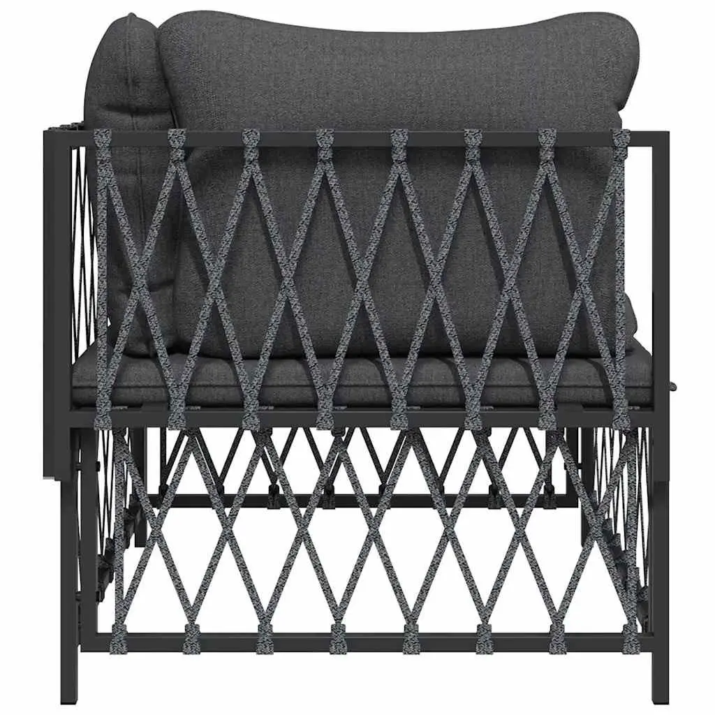 Outdoor Corner Sofa Garden Sectional Seating Anthracite Woven