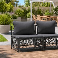 Comfortable and Durable Anthracite Outdoor Sofa Unit