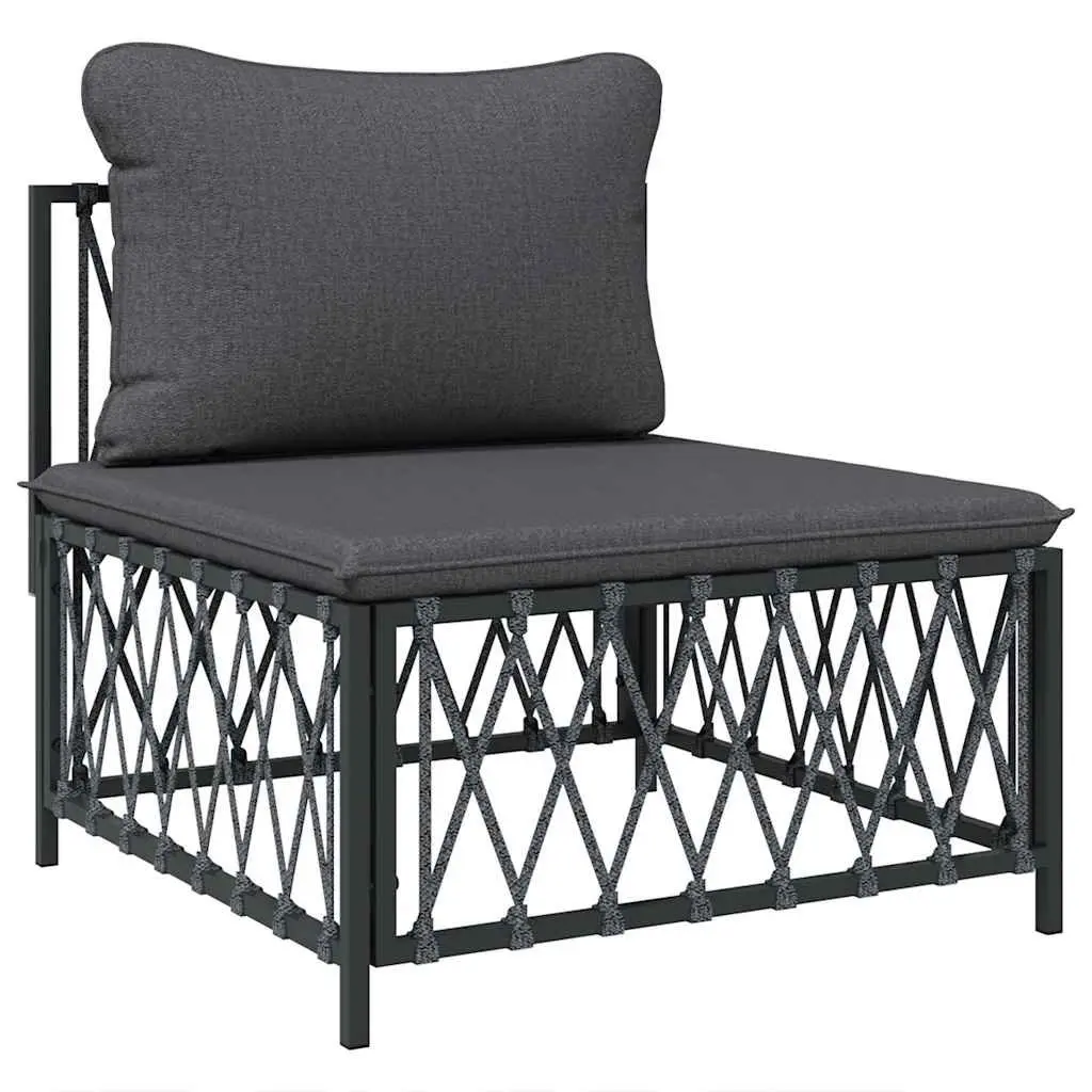 Garden Middle Sofa Modular Outdoor Sectional Unit Cushions Anthracite