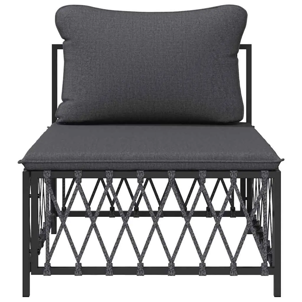 Garden Middle Sofa Modular Outdoor Sectional Unit Cushions Anthracite