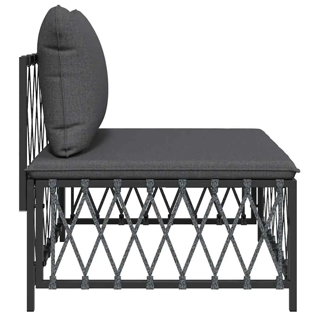 Garden Middle Sofa Modular Outdoor Sectional Unit Cushions Anthracite