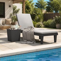 Comfortable and Durable Black Adjustable Sun Lounger