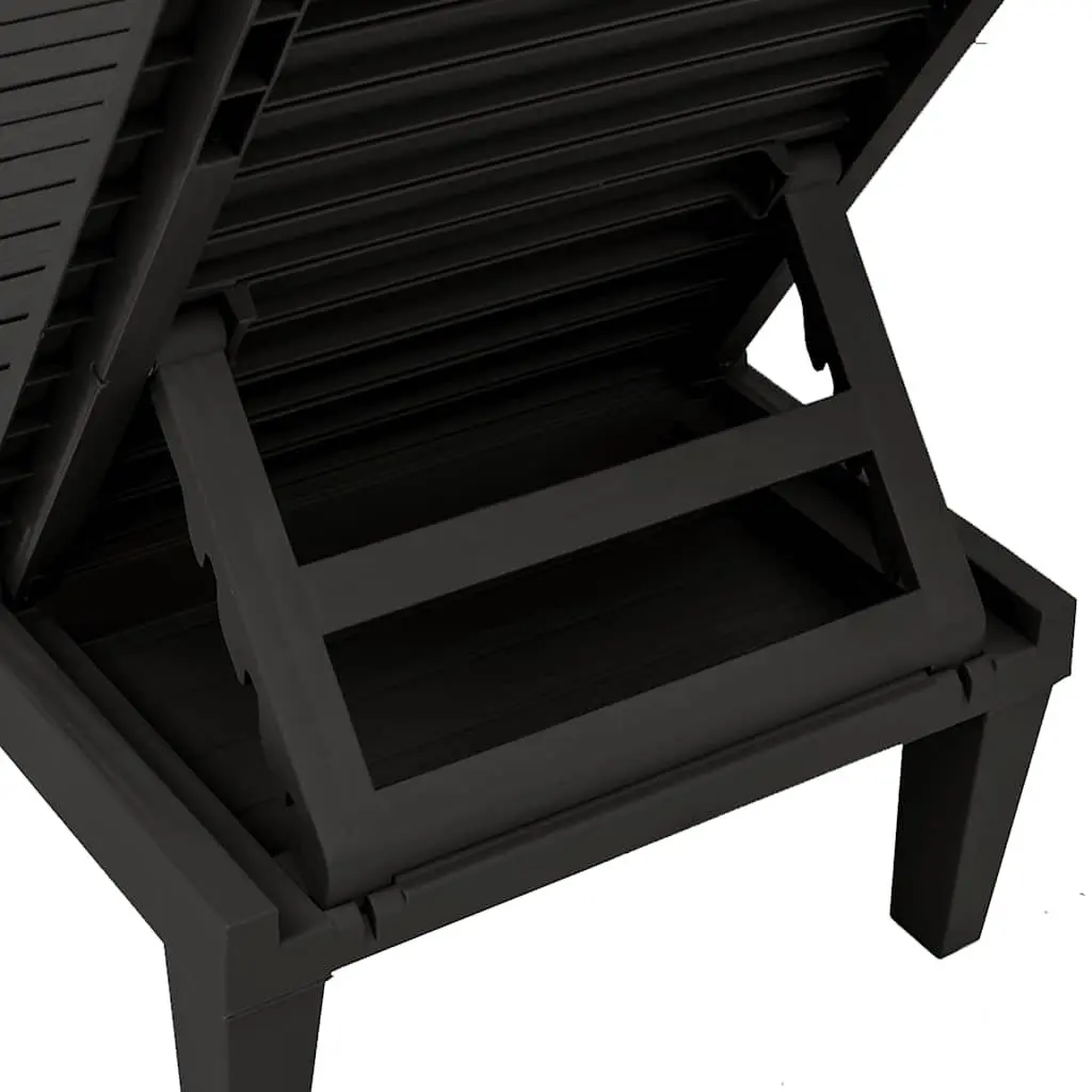 Sun Lounger Adjustable Backrest Outdoor Chaise Lounge Reclining Chair Black