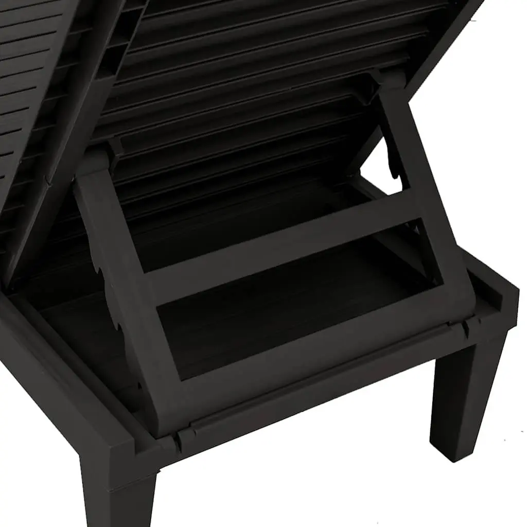 Sun Loungers Adjustable Backrest Outdoor Chaise Lounge Recliners 2 pcs Black