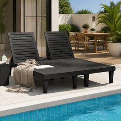 Practical and Comfortable Double Sun Lounger in Black