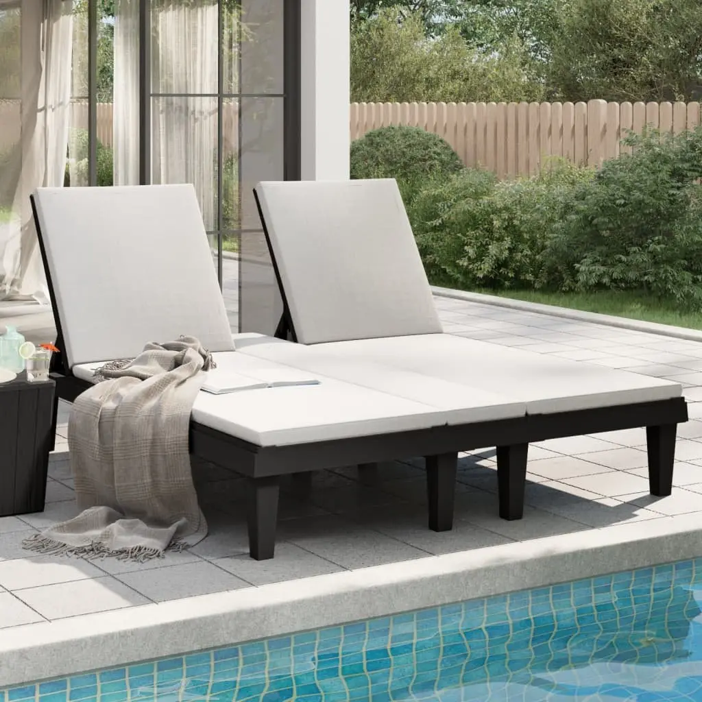 Double Sun Lounger in Black