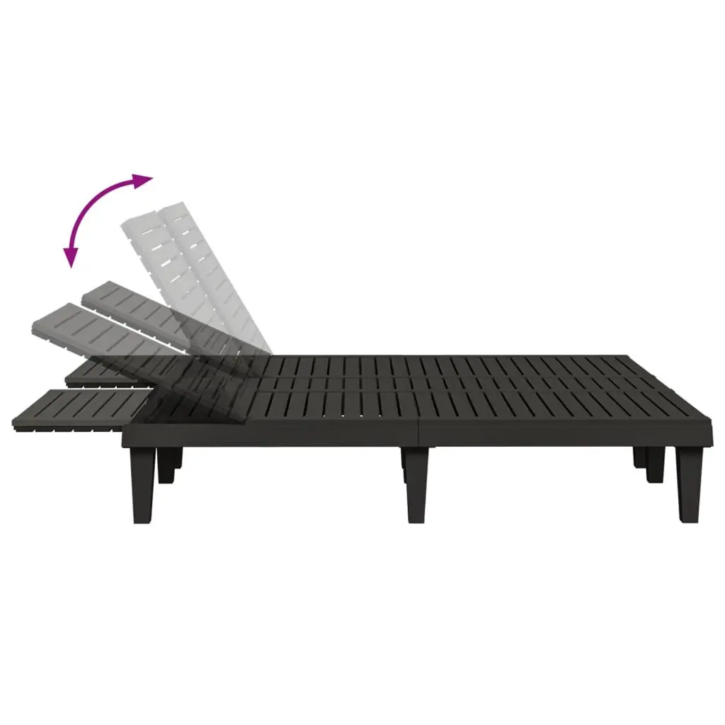 Double Sun Lounger in Black
