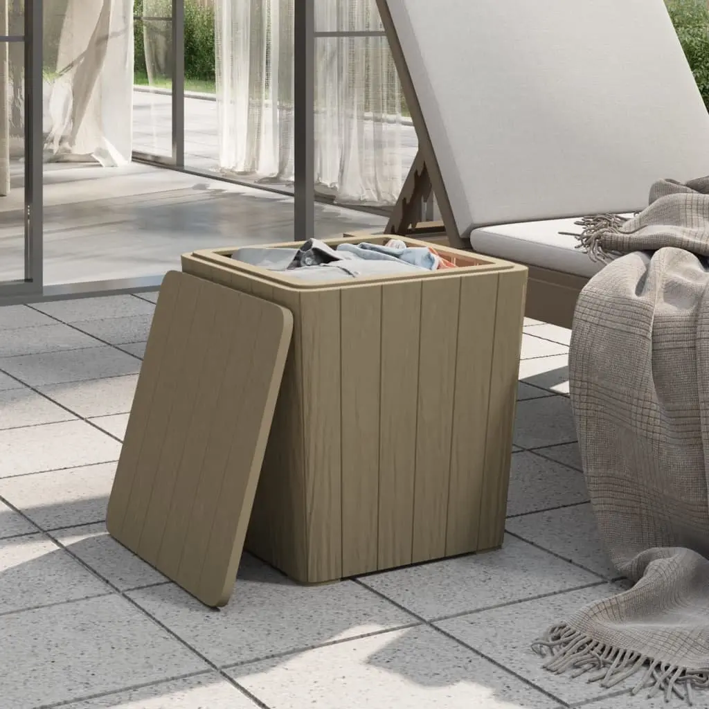 Garden Storage Table Removable Lid Outdoor Furniture Brown