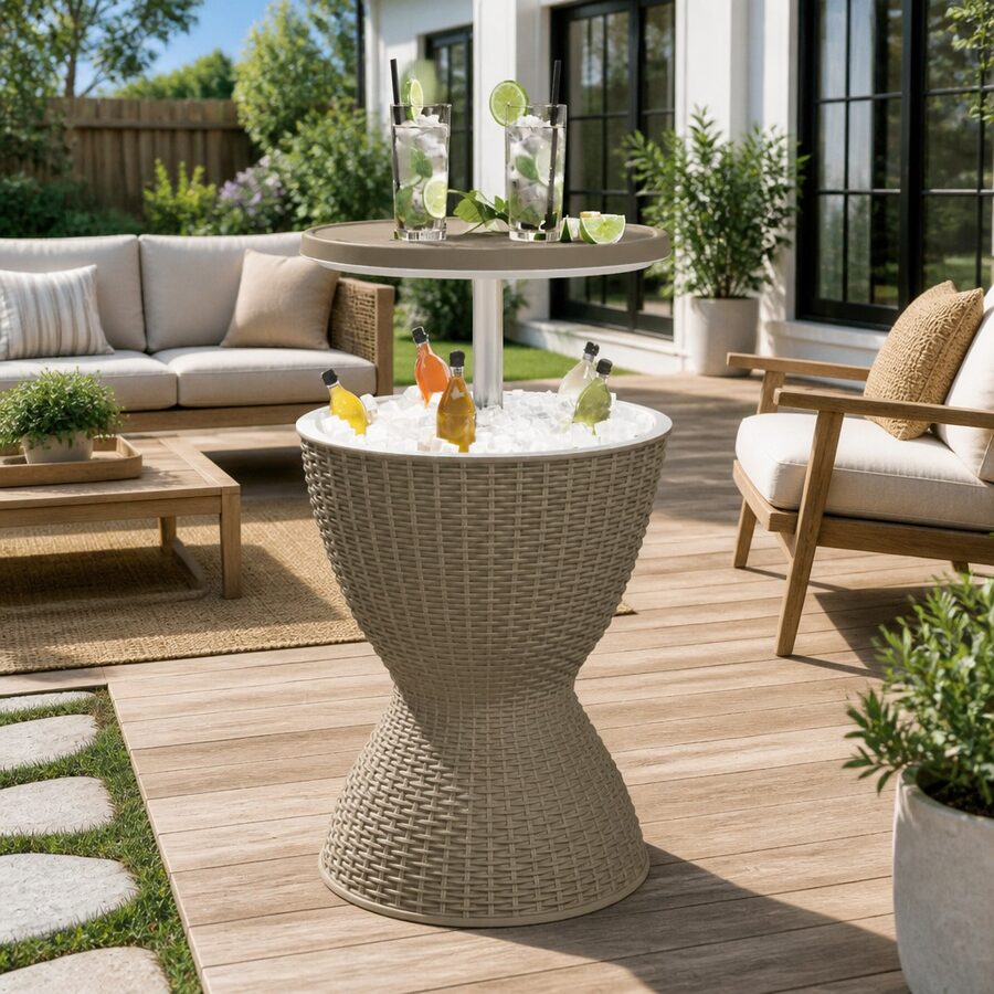 Versatile 3-in-1 Ice Cooler Table with Durable Design
