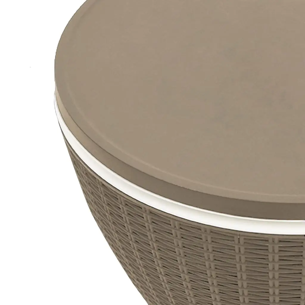 Outdoor Furniture Ice Cooler Table 3-in-1 Cocktail Coffee Brown Polypropylene