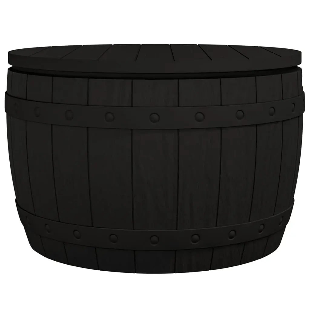 Garden Storage Box Outdoor Bench Seat Table 3-in-1 Black