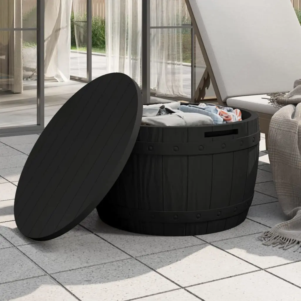 Garden Storage Box Outdoor Bench Seat Table 3-in-1 Black