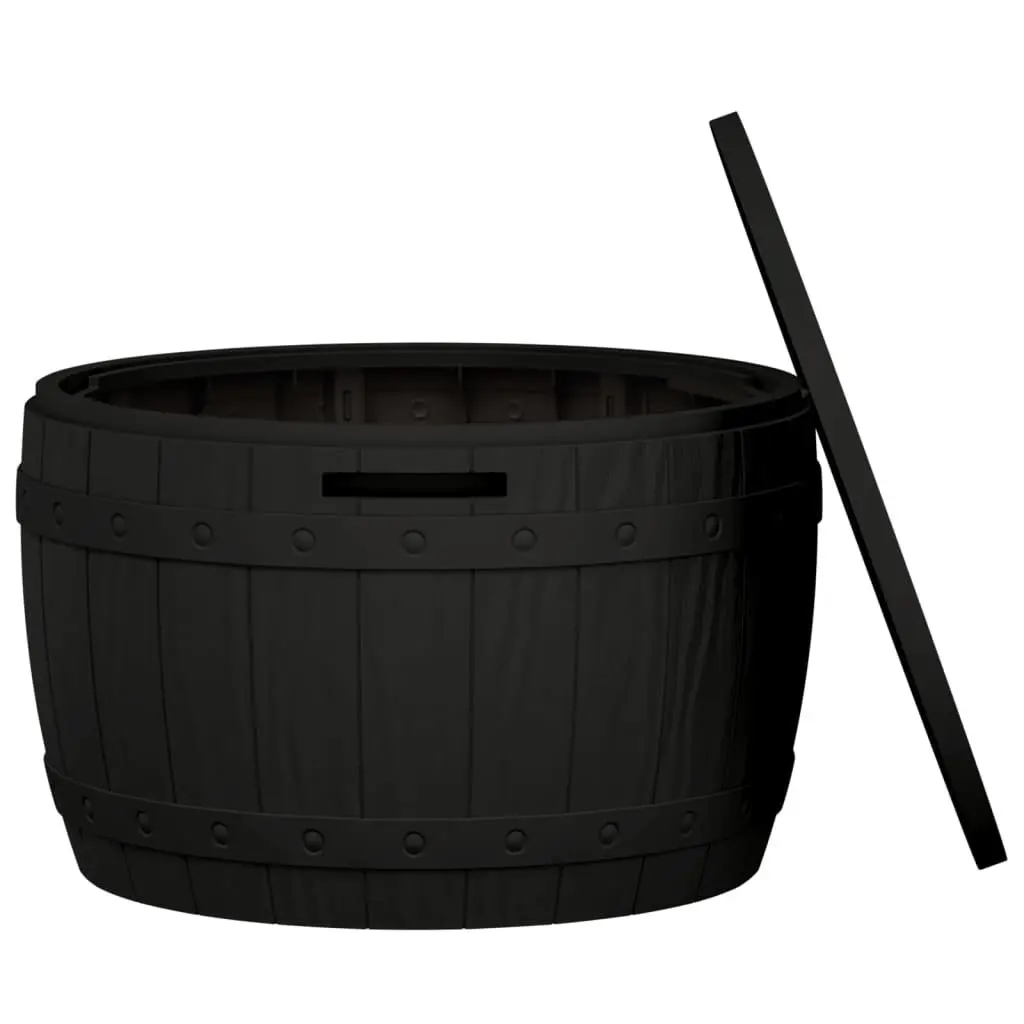 Garden Storage Box Outdoor Bench Seat Table 3-in-1 Black