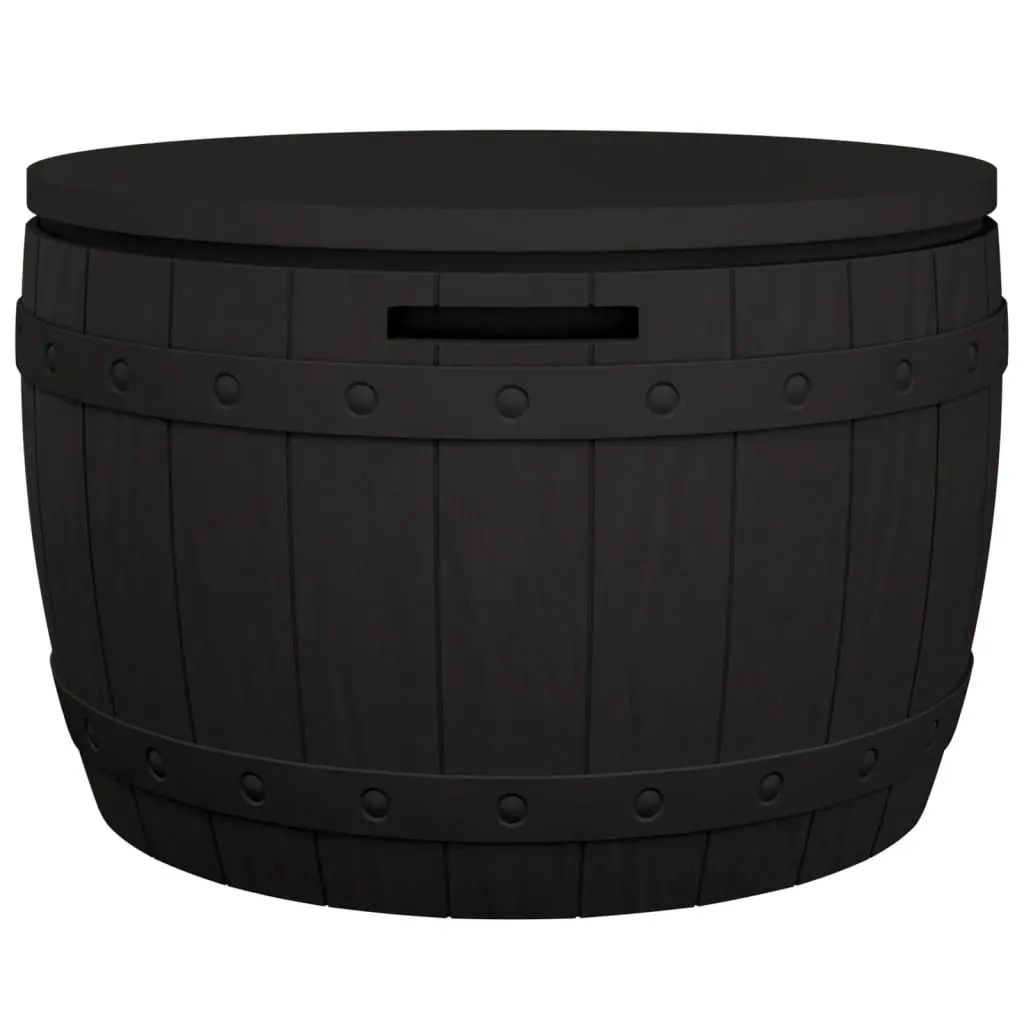 Garden Storage Box Outdoor Bench Seat Table 3-in-1 Black