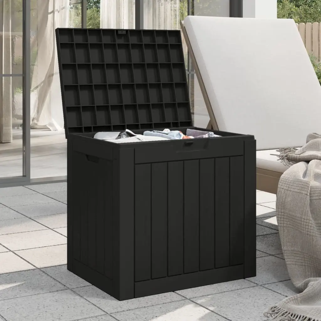 Garden Storage Box Outdoor Furniture 118L Black Polypropylene