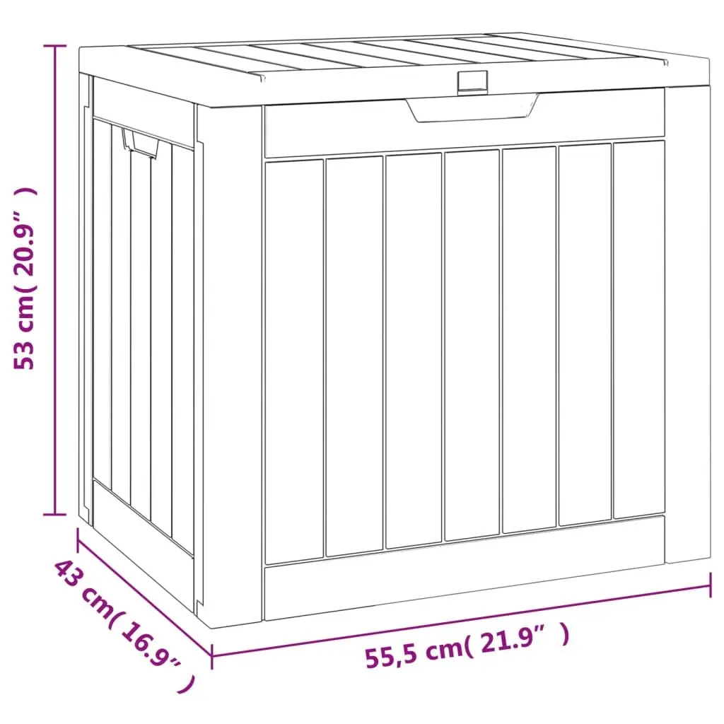 Garden Storage Box Outdoor Furniture 118L Black Polypropylene