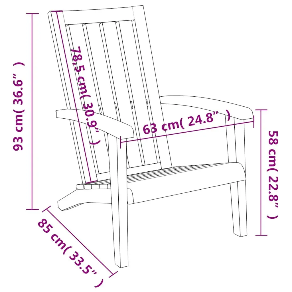 Adirondack Chair Outdoor Lounge Seating Garden Patio Furniture Light Brown