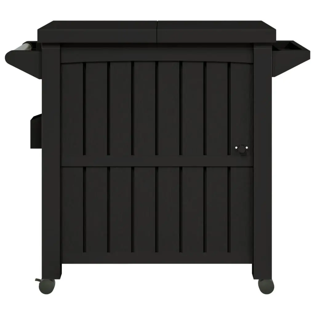 3-in-1 Serving Cart Rolling Kitchen Dining Trolley with Ice Bucket Black