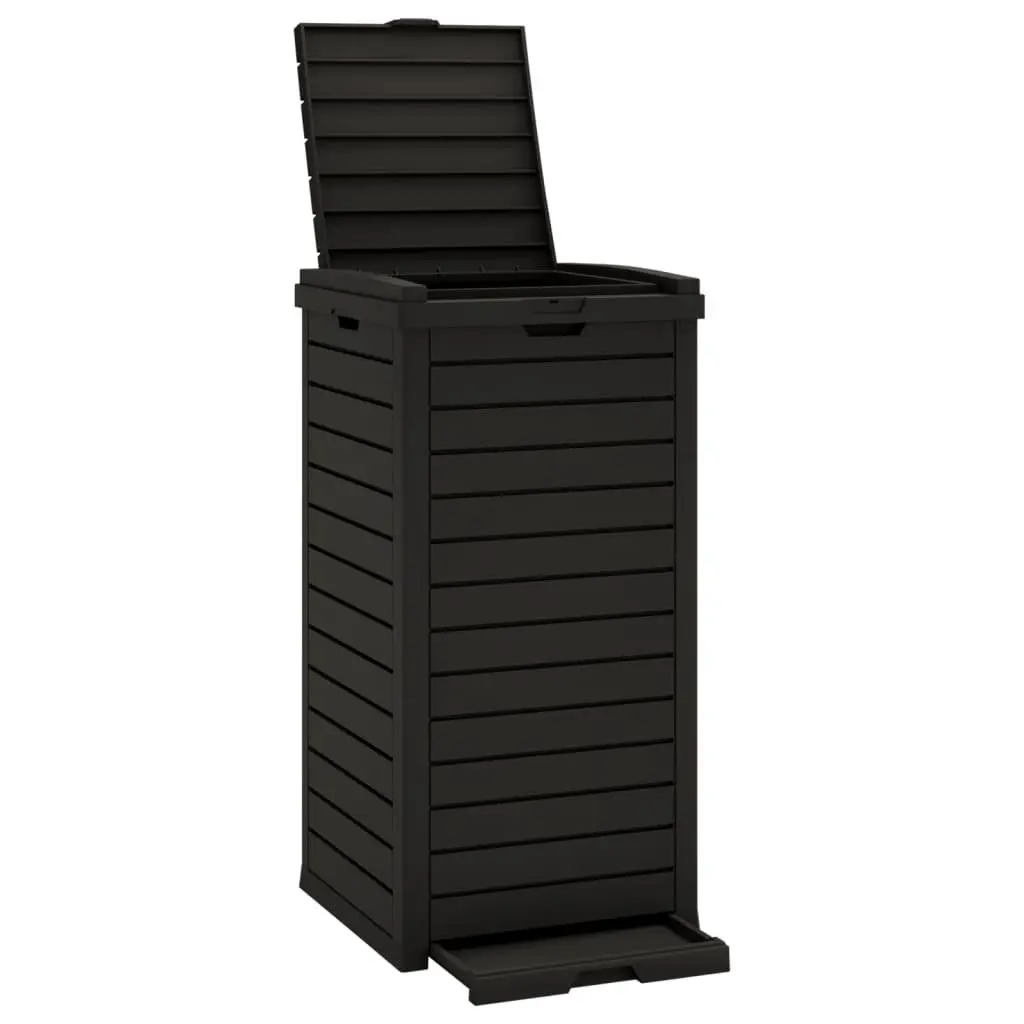 Outdoor Garbage Bin Double Lid 41x41x86cm Black 118L