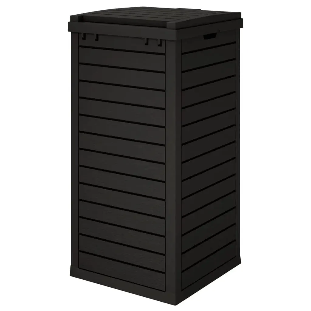 Outdoor Garbage Bin Double Lid 41x41x86cm Black 118L