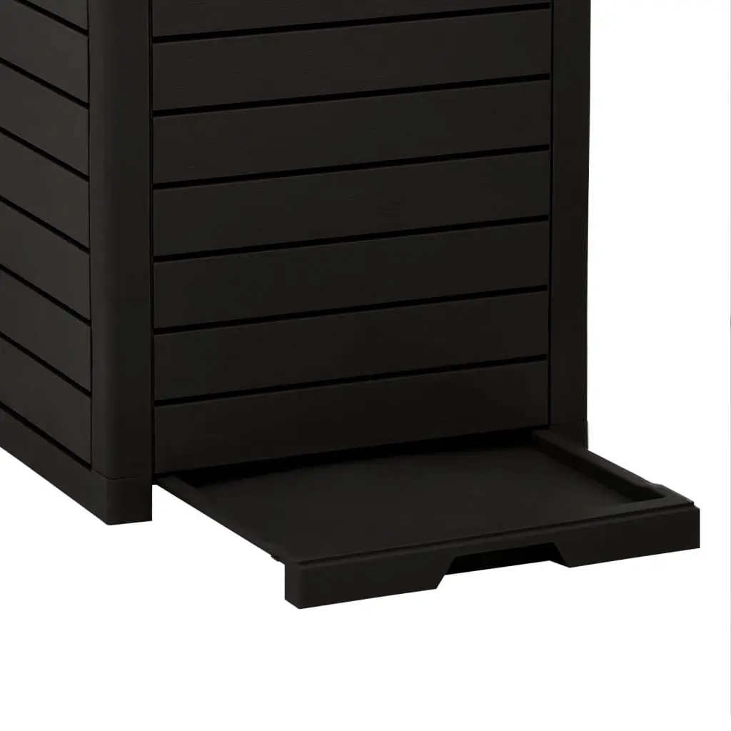 Outdoor Garbage Bin Double Lid 41x41x86cm Black 118L
