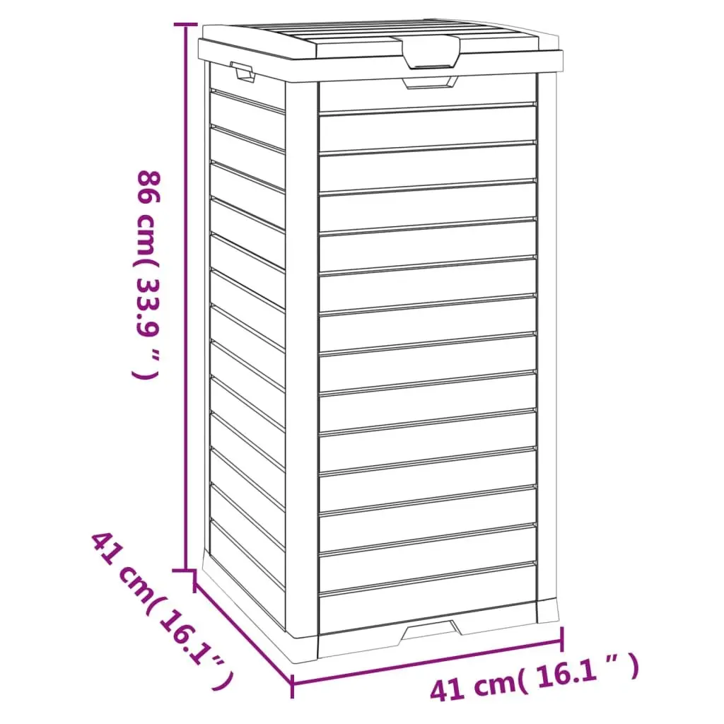 Outdoor Garbage Bin Double Lid 41x41x86cm Black 118L