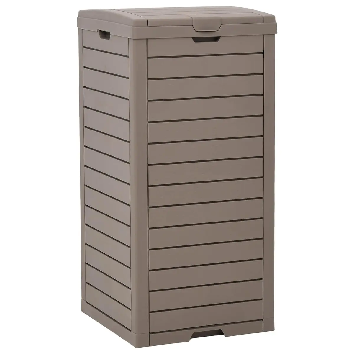 Outdoor Garbage Bin 118L Brown Double Lid Waste Container Polypropylene