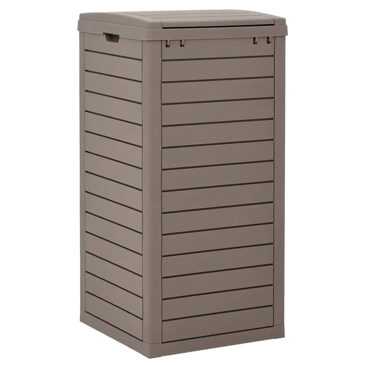 Outdoor Garbage Bin 118L Brown Double Lid Waste Container Polypropylene