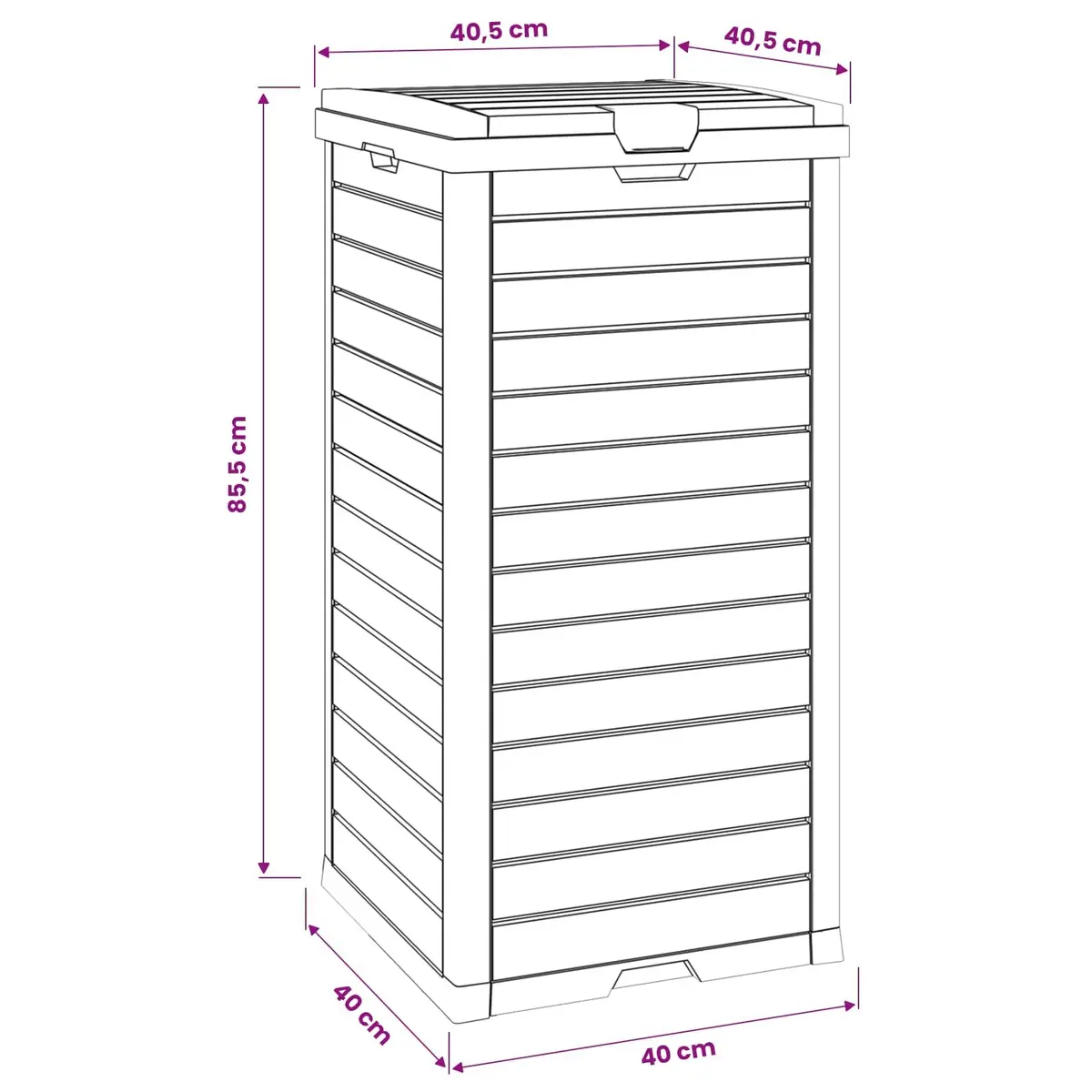 Outdoor Garbage Bin 118L Brown Double Lid Waste Container Polypropylene