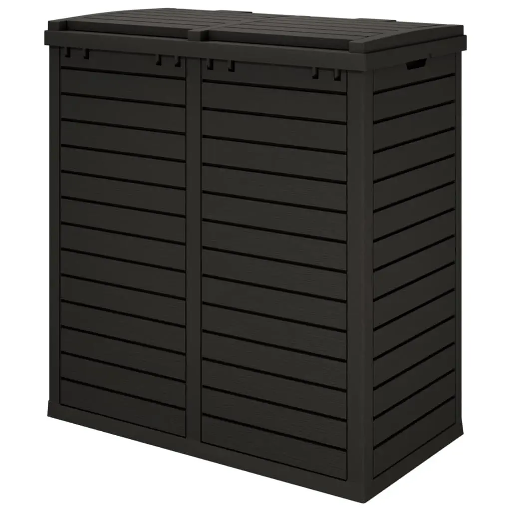 Outdoor Garbage Bin Waste Containment Large Capacity 230L Black Double Lid