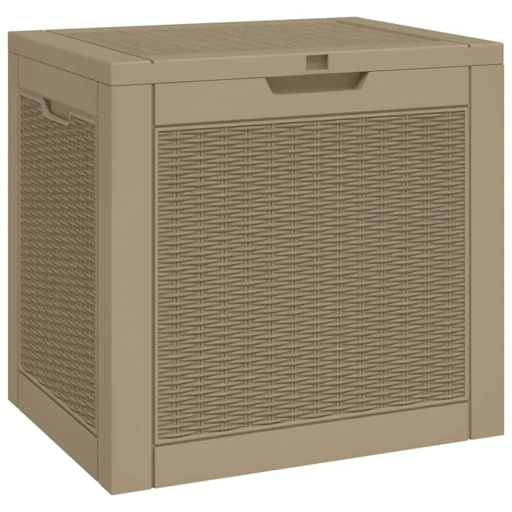 Outdoor Garden Storage Box Brown Rattan Design Patio Furniture Organizer