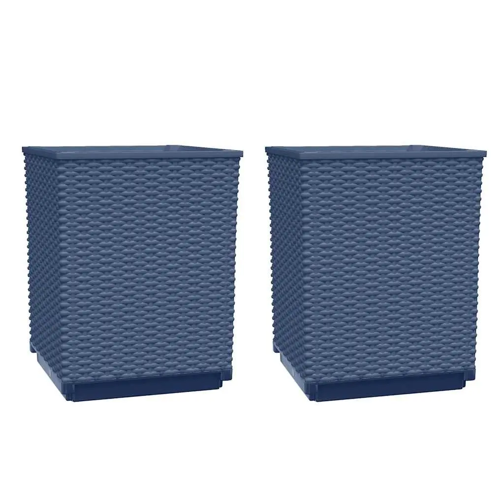 Grey Planters Outdoor Decorative 30x30x37cm Set of 2