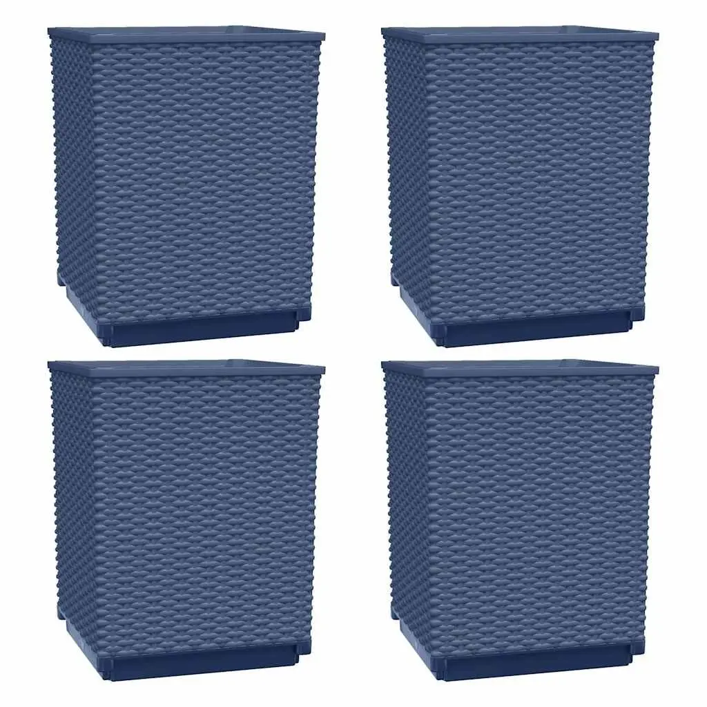 Planters Decorative Pots Outdoor Garden Flower Boxes 30x30x37cm Grey 4 Piece