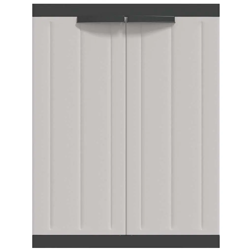 Outdoor Storage Cabinet Lockable Adjustable Shelves Grey Black 65W x 37D x 85H cm