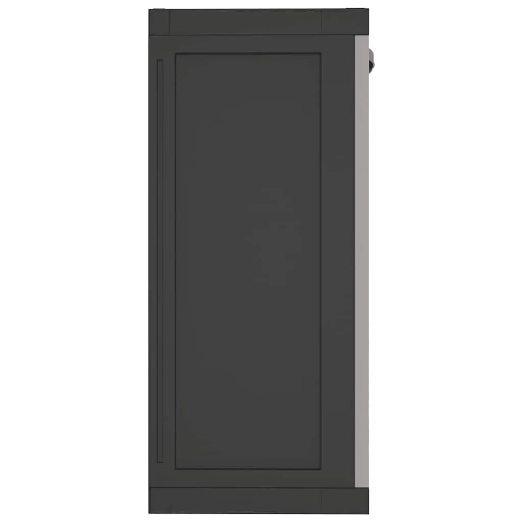 Outdoor Storage Cabinet Lockable Adjustable Shelves Grey Black 65W x 37D x 85H cm