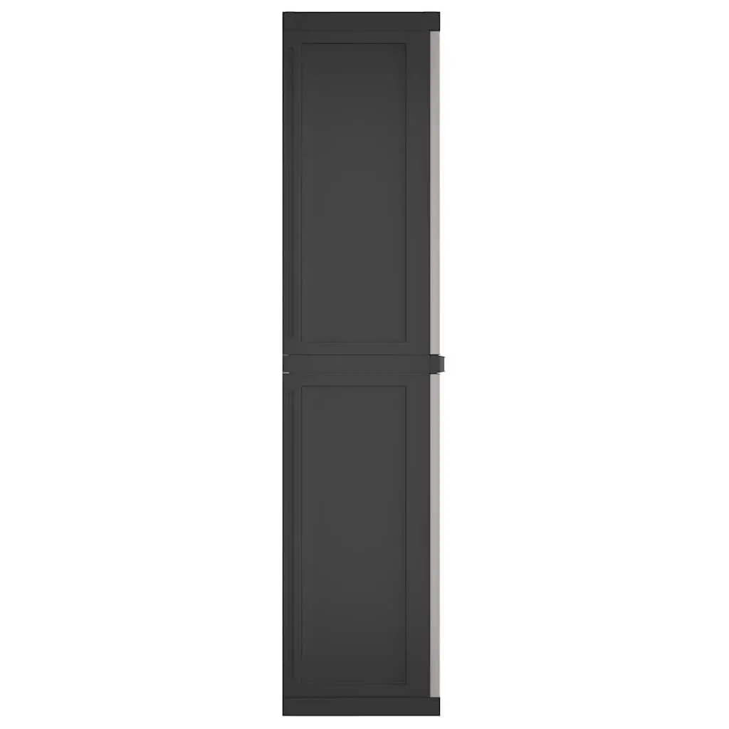 Outdoor Storage Cabinet Lockable Grey Black 65x37x165cm Garden Cupboard