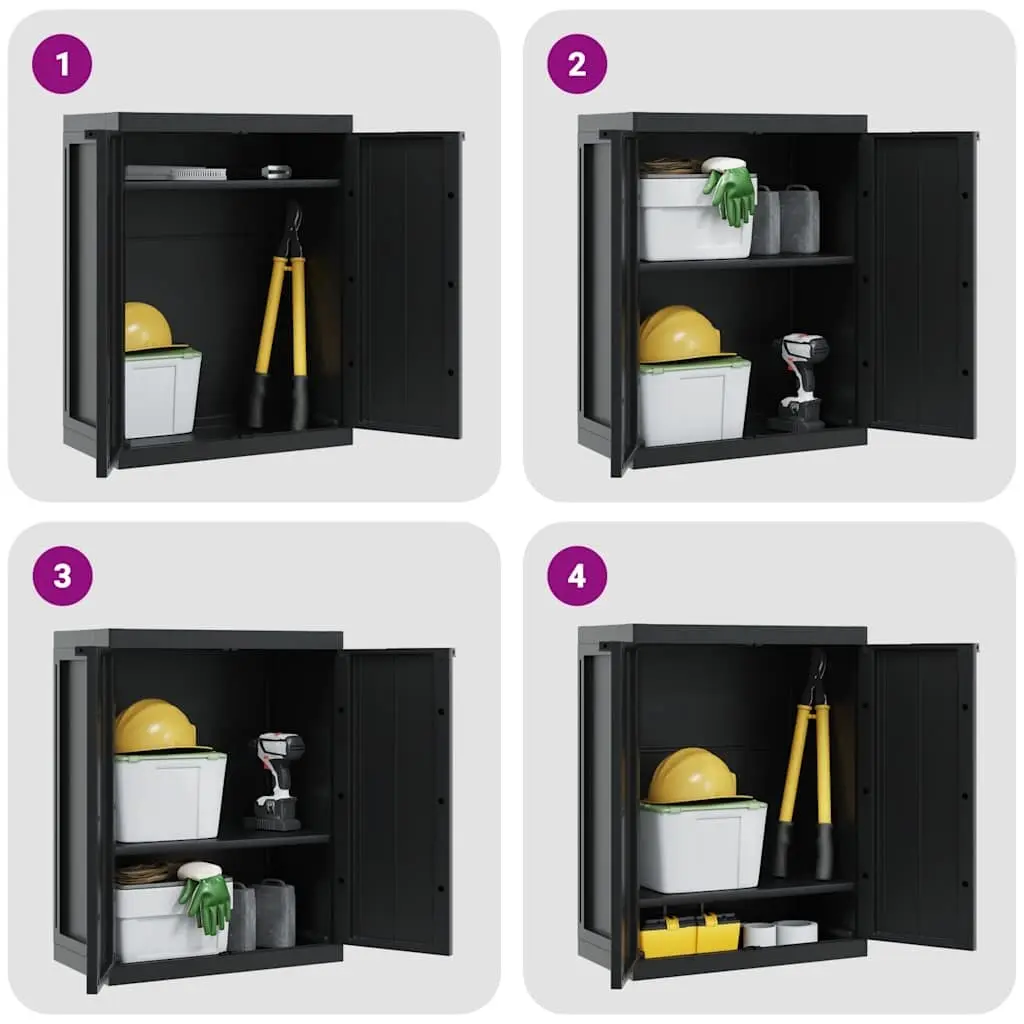 Outdoor Storage Cabinet Lockable 65x37x85cm Black