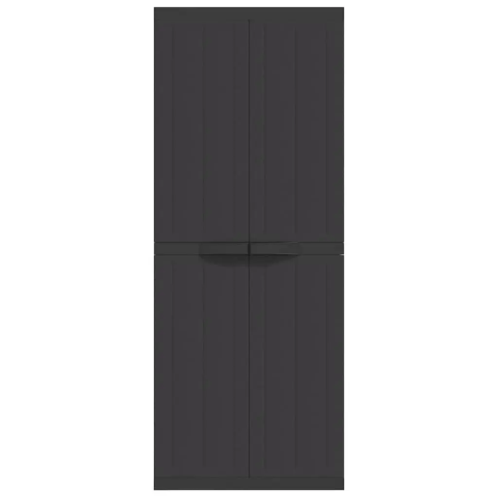 Outdoor Storage Cabinet Lockable Shelf Organiser 65 x 37 x 165 cm Black